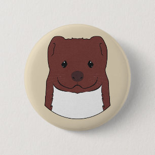 Chapa Redonda De 5 Cm Weasel Face