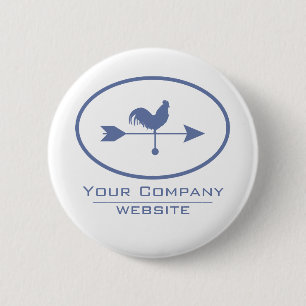 Chapa Redonda De 5 Cm Weathervane azul para pequeñas empresas