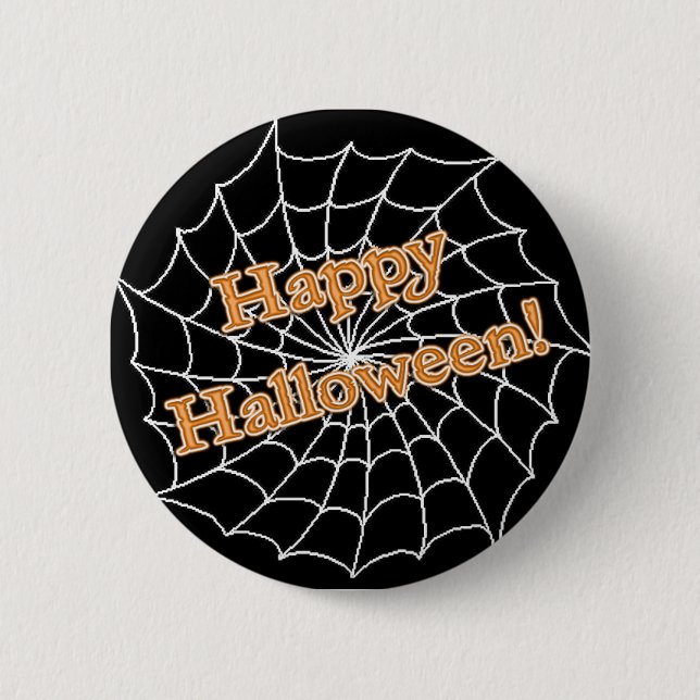 Chapa Redonda De 5 Cm Web del feliz Halloween (Anverso)