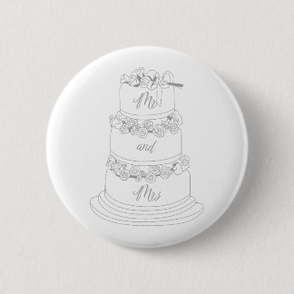 Chapa Redonda De 5 Cm Wedding Cake Design Mr & Mrs