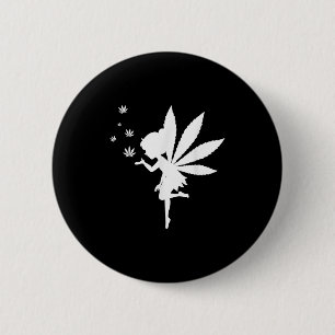 Chapa Redonda De 5 Cm Weed Fairy Fantasy Leaf Stoner Pot Smoker