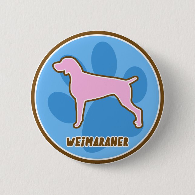 Chapa Redonda De 5 Cm Weimaraner de moda (Anverso)