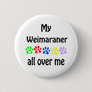 Chapa Redonda De 5 Cm Weimaraner Walks Design