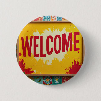 Chapa Redonda De 5 Cm Welcome design on 