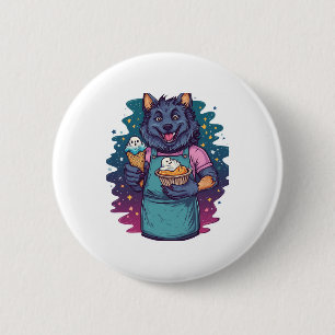 Chapa Redonda De 5 Cm Werewolf Ice Cream Stand