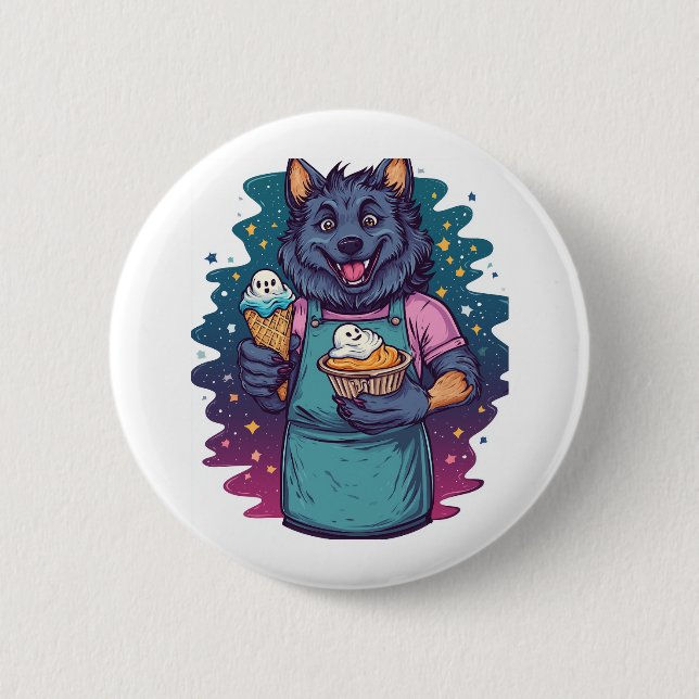 Chapa Redonda De 5 Cm Werewolf Ice Cream Stand (Anverso)