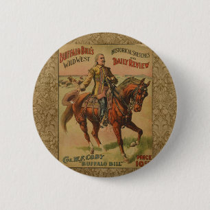 Chapa Redonda De 5 Cm Western Buffalo Bill Wild West
