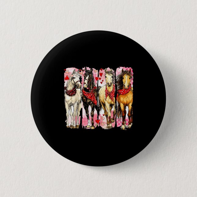 Chapa Redonda De 5 Cm Western Horse Valentine Funny Western Valentines D (Anverso)