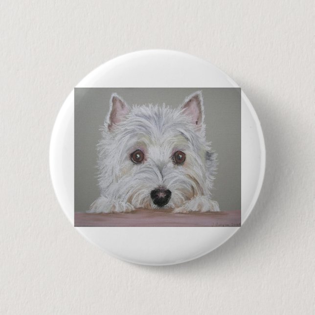 Chapa Redonda De 5 Cm Westie (Anverso)