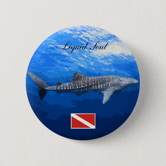 Chapa Redonda De 5 Cm Whale Shark Boton (Anverso)