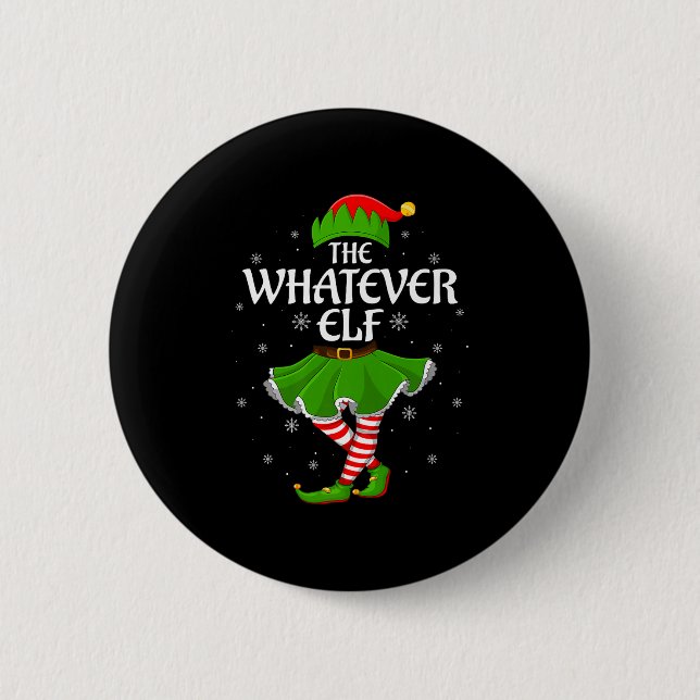Chapa Redonda De 5 Cm Whatever Elf Christmas Family Girls Women Elf Squa (Anverso)