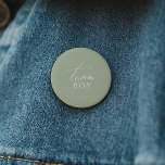 Chapa Redonda De 5 Cm Whimsical Sage Green Gender Revelan a Team Boy<br><div class="desc">Presentamos nuestro caprichoso sage verde género revelar botón de equipo, perfecto para su simple celebración moderna del boho en cualquier temporada del año! Este botón tiene una moda de boho, un ambiente neutro con caligrafía elegante y un delicado diseño minimalista, lo que lo hace ideal tanto para chicas como para...</div>