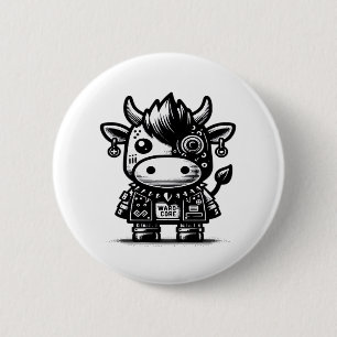 Chapa Redonda De 5 Cm Whimsigog Cyborg Vintage Art Design Classic