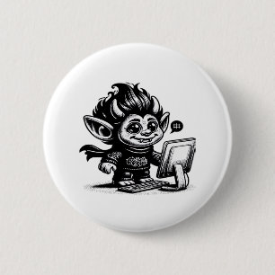Chapa Redonda De 5 Cm Whimsigoth Cyborg Internet Troll Diseño de Arte Vi