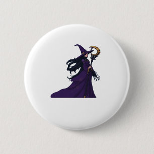 Chapa Redonda De 5 Cm Whimsigothic Moon Witch