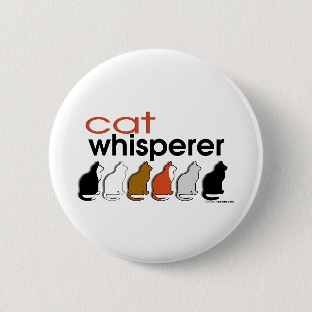 Chapa Redonda De 5 Cm Whisperer del gato (Anverso)