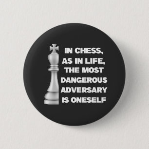 Chapa Redonda De 5 Cm White King Chess Pieza Wisdom Power Strategy