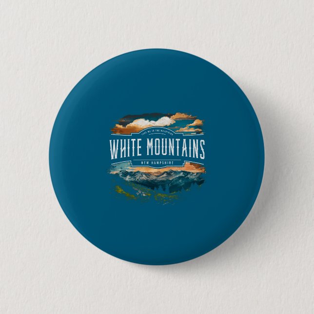 Chapa Redonda De 5 Cm White Mountains New Hampshire Hiking Outdoors Vint (Anverso)