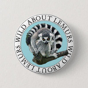 Chapa Redonda De 5 Cm Wild About Lemurs