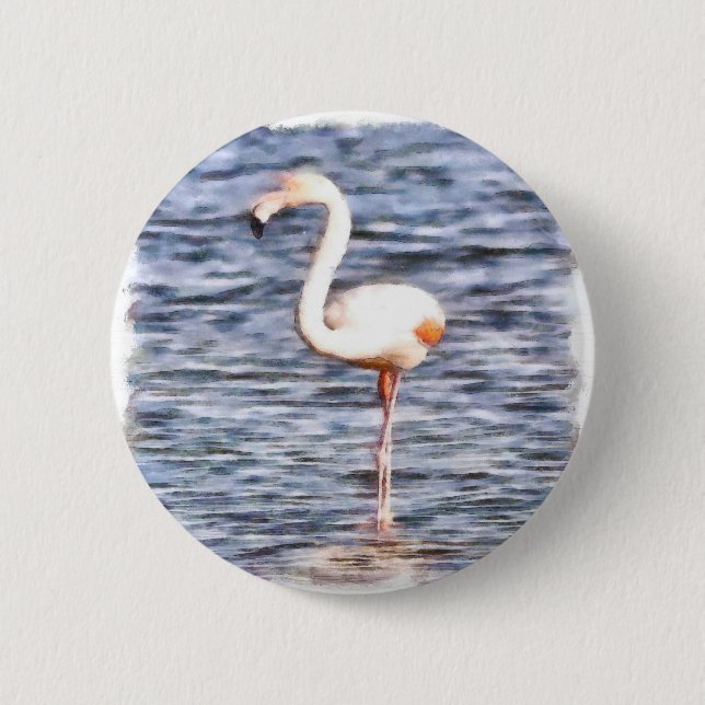 Chapa Redonda De 5 Cm Wild Flamingo (Anverso)