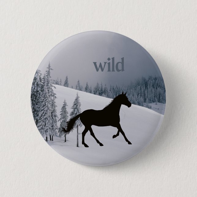 Chapa Redonda De 5 Cm Wild horse button (Anverso)