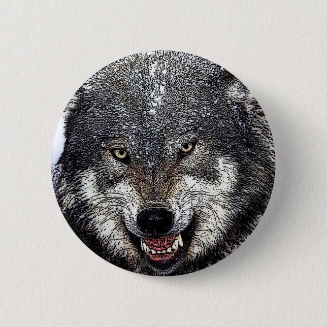 Chapa Redonda De 5 Cm Wild Wolf (Anverso)