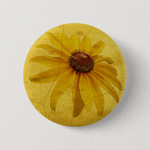 Chapa Redonda De 5 Cm Wildflower Negro-Observado de Susan