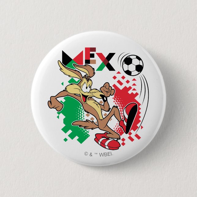 Chapa Redonda De 5 Cm WILE E. COYOTE™ Team Mexico Soccer Graphic (Anverso)
