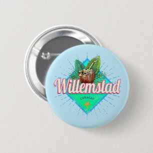 Chapa Redonda De 5 Cm Willemstad Curacao Vacation Vintage Caribbean