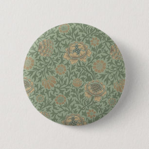 Chapa Redonda De 5 Cm William Morris Grafton Estampado Floral Verde Salv