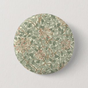 Chapa Redonda De 5 Cm William Morris Honeysuckle Flower Wallpaper