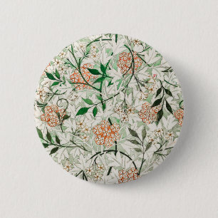 Chapa Redonda De 5 Cm William Morris Jasmine Garden Flower Classic
