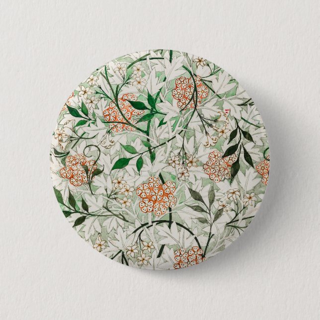 Chapa Redonda De 5 Cm William Morris Jasmine Garden Flower Classic (Anverso)