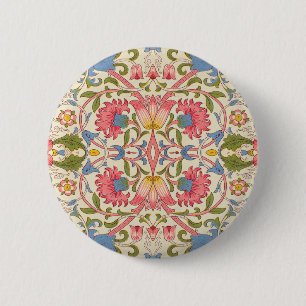 Chapa Redonda De 5 Cm William Morris Lodden Patrón Floral Pastel