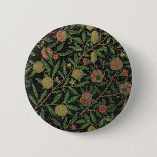 Chapa Redonda De 5 Cm William Morris Pomegranate Black Fruit