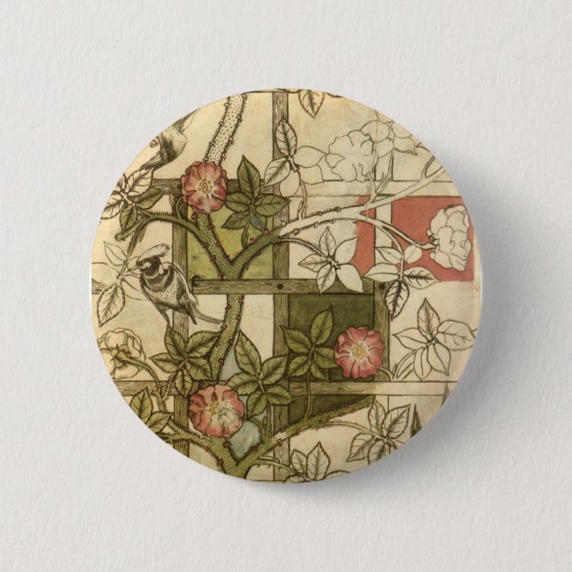 Chapa Redonda De 5 Cm William Morris - Trellis (Anverso)
