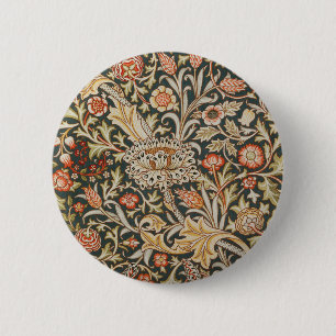 Chapa Redonda De 5 Cm William Morris Trent Garden Flower Classic Botanic