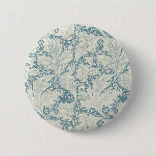 Chapa Redonda De 5 Cm William Morris Wallflower damasco azul floral