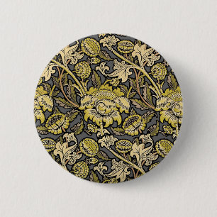 Chapa Redonda De 5 Cm William Morris Wey Floral Wallpaper