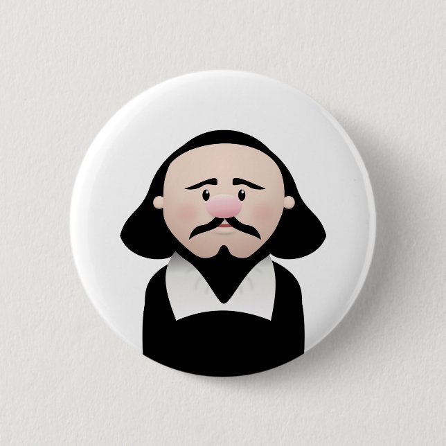 Chapa Redonda De 5 Cm William Shakespeare (Anverso)