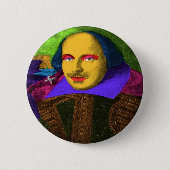 Chapa Redonda De 5 Cm William Shakespeare Pop Art (Anverso)