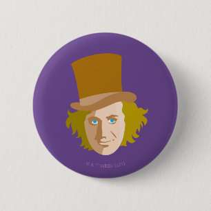Chapa Redonda De 5 Cm Willy Wonka Stenciled Face