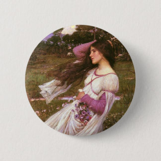 Chapa Redonda De 5 Cm Windflowers de John William Waterhouse 