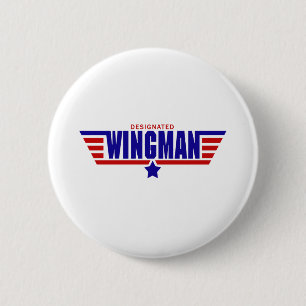 Chapa Redonda De 5 Cm Wingman señalado