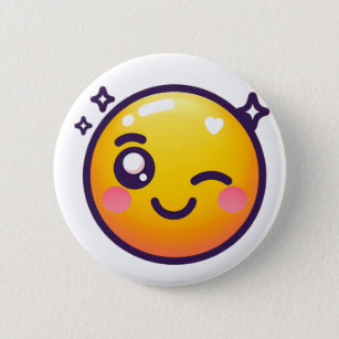 Chapa Redonda De 5 Cm Wink of Joy Emoji