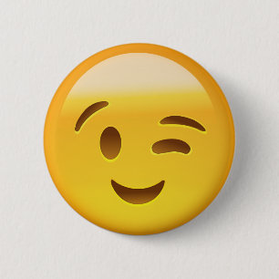 Chapa Redonda De 5 Cm Winking Face Emoij