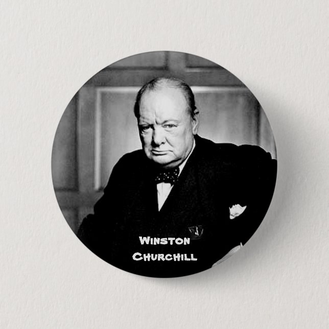 Chapa Redonda De 5 Cm Winston Churchill (Anverso)