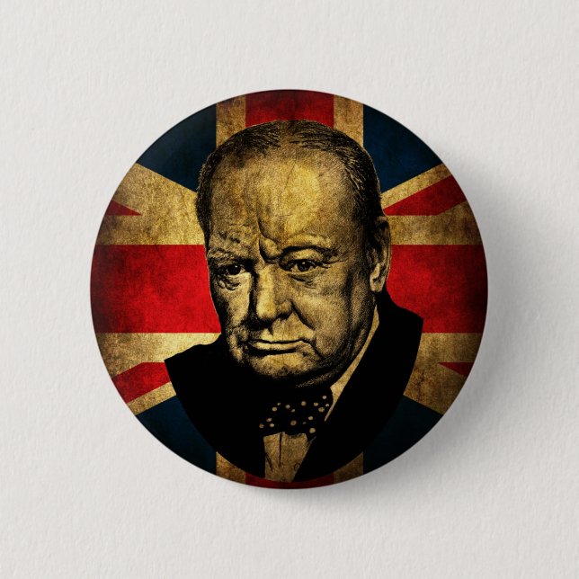 Chapa Redonda De 5 Cm Winston Churchill (Anverso)