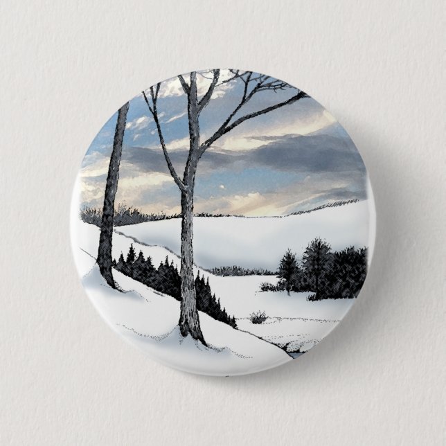 Chapa Redonda De 5 Cm Winter Hillside (Anverso)