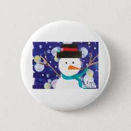 Chapa Redonda De 5 Cm Winter Snowman